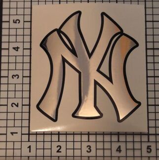 Yankees Decal Honkbal Chroom Zwart Grafische Sticker
