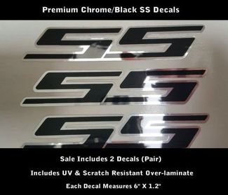 SS-stickers Camaro Chrome Black Hood Scoop Pair 6 