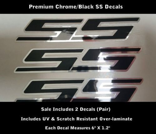 SS Stickers Decals Camaro Chroom Zwart Kap Scoop Paar 6