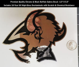 Buffalo Sabres Sticker Chroom & Zwart Hockey Premium 6.5