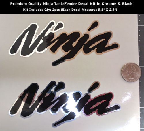 Ninja Lettering Vinyl Decal Kit Chroom