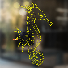 Zeepaardenomtrek Ontwerp Universele Vinyl Decal Sticker_4
