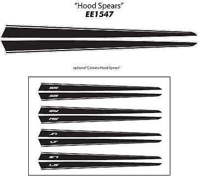 Vinylsticker Set Dubbele Speer Strepen Motorkap voor Chevrolet Camaro 2010-15