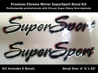 SuperSport Camaro SS stickerset chroom zwart 6 inch motorkap Scoop 0078