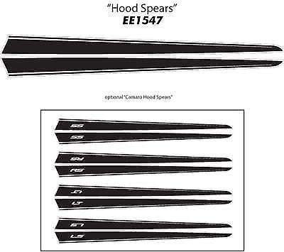 HOOD SPEARS Grafische vinylstickers, stickers, strepen, premium vinyl 2013-2015 Camaro
