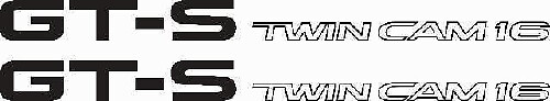 GT-S Twin Cam 16 zijdelingse vinylstickerset voor Toyota Corolla AE86