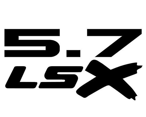5.7L LSX - vinyl sticker - zwarte LS Chevy auto vrachtwagen Corvette Camaro Mustang sticker

