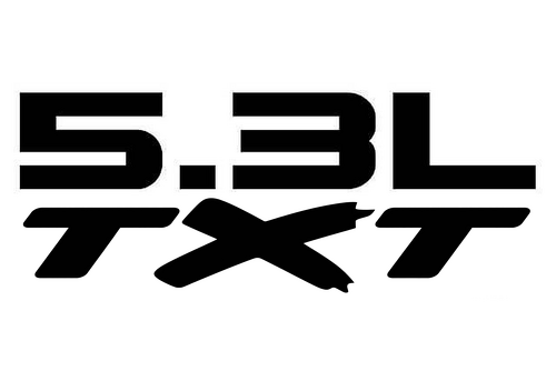 5.3L TXT Zwarte Vinylsticker Set voor Musclecar Musclecarmodel (LSX Motor)