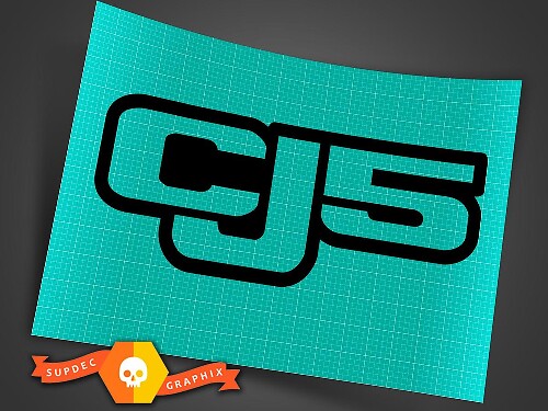 Jeep CJ5 - Zwart-Vinyl Decal Sticker Off Road CJ 5 Trails Rock Crawling 4x4