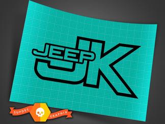 Jeep JK - Zwart - Vinyl Decal Sticker Off Road Wrangler Trails Rock Crawling 4x4