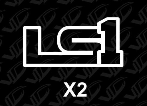 LS1 - Twee witte vinylstickers - Camaro Corvette GTO SS Z28 LSX LS 5.7L
