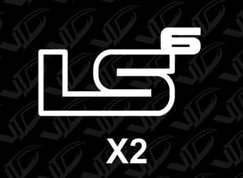 LS6 - Twee witte vinylstickers - Corvette CTS-V ctsv LS LSX
