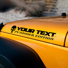 Custom Text Punisher Skull Capuchon Vinyl Decal Sticker voor Jeep Wrangler TJ LJ JK JKU_3