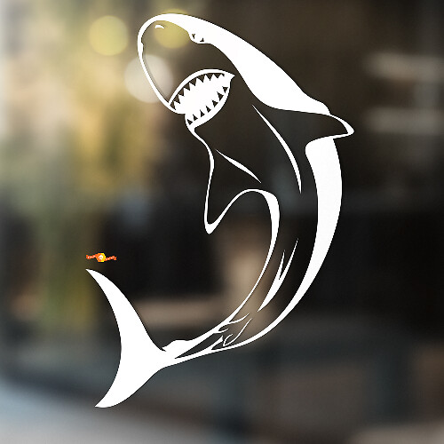 Gebogen Shark Universele Vinyl Decal Sticker