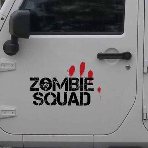 Zombie Squad & Blood Fingers Deur Vinyl Decal Sticker voor Jeep Gladiator