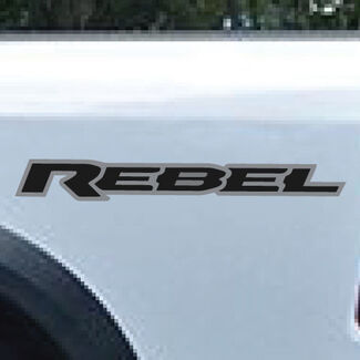 2 kleuren Dodge Ram Rebel Logo Truck Vinyl Sticker Grafisch Zilver Zwart