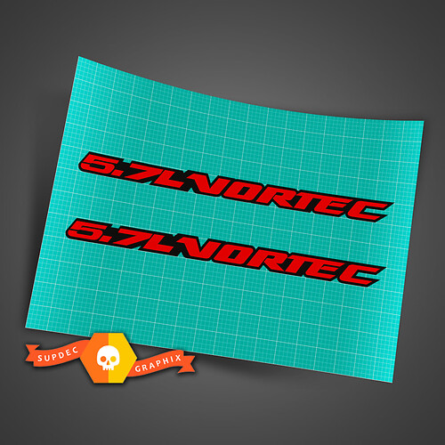 5,7L VORTEC OUTLINE vinyl sticker sticker past op alle CHEVY GMC raamkap carrosserie achterklep
