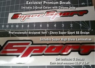 Super Sport-stickers PAAR Rally Sport Chevy Camaro Chevrolet SS 3-kleuren WOW 0012