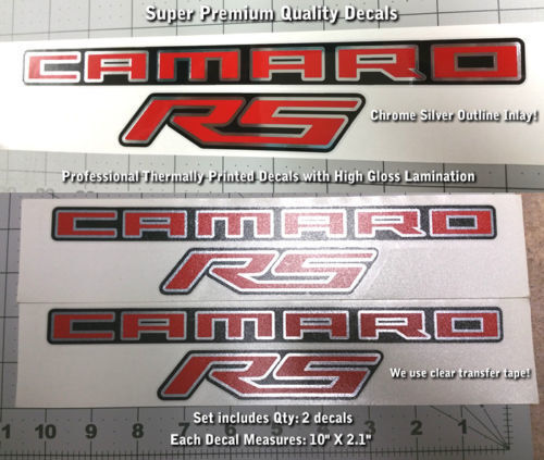 Camaro RS SS Spatbord Kofferbak Sticker Decal Kit Chrome Inlay Premium Kwaliteit 0027 2024
