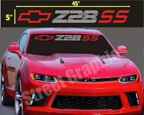 Z28 SS Logo Voorruit Vinyl Decal Sticker voor Chevrolet Camaro