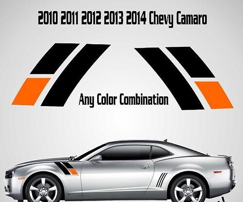 2010 2011 2012 2013 2014 45e verjaardag Chevy Camaro Fender strepen sticker sticker SS 2
