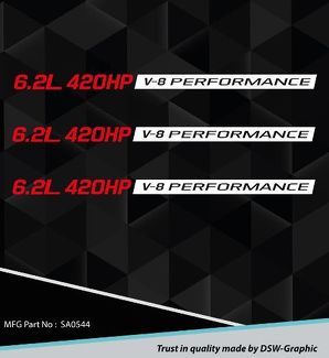 Nieuwe 6.2l Performance Hood Decal Sticker Embleem Chevy Camaro Ss Rs Ls3 Sa0544
