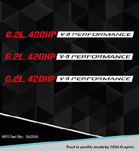 Nieuwe 6.2l Performance Hood Decal Sticker embleem Chevy Camaro Ss Rs Ls3 Sa0544
