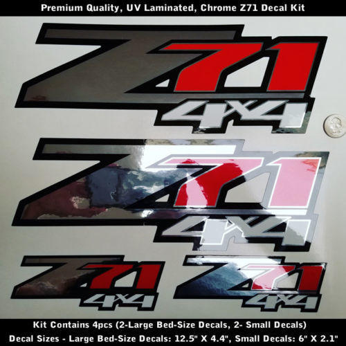 Z71 Stickerstickerset Chroom Rood Zwart Wit Premium Kwaliteit UV 0164
