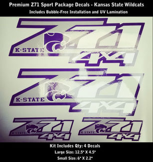Z71-stickerset Kansas State Wildcats Premiumkwaliteit bubbelvrij 0181