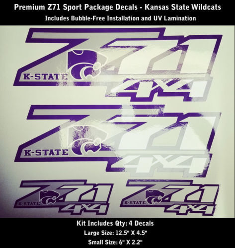 Z71 stickerstickerset Kansas State Wildcats Premium kwaliteit bubbelvrij 0181
