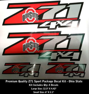 Z71 stickers SET VAN 4 OSU Ohio State University Premium 0105
