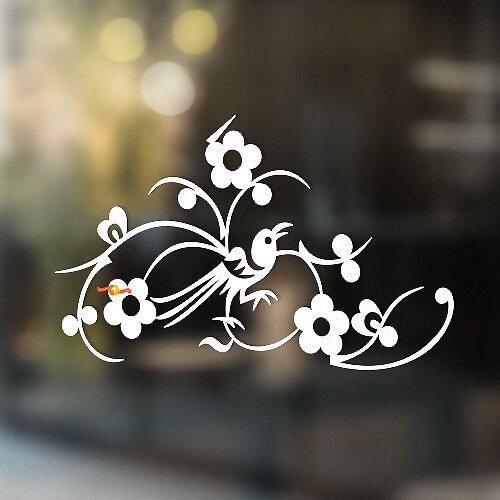 Vogel en Bloemen Universele Vinyl Decal Sticker