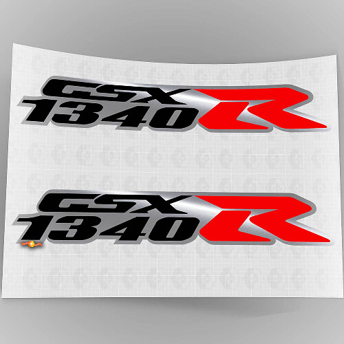 GSXR Hayabusa 1340R Chrome Zwart Rood Sticker Decal Kit