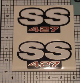 SS-stickers 427 Camaro Chroom Rood Zwart Wit Spatbord MOOI