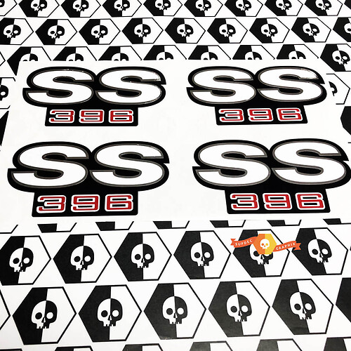 SS Stickers Decals 396 Camaro Chroom Rood Zwart Wit Spatbord NICE
