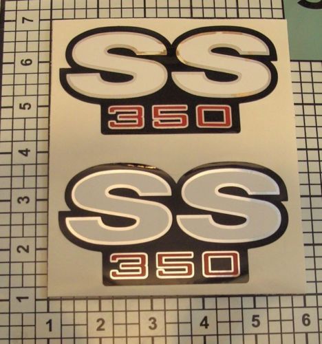 SS Stickers Decals 350 Camaro Chroom Rood Zwart Wit Spatbord NICE
