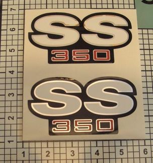 SS-stickers 350 Camaro Chroom Rood Zwart Wit Spatbord MOOI