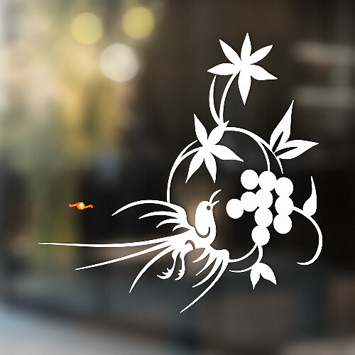 Bird and Berries Universele Vinyl Decal Sticker