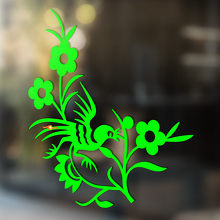 Vogel Tussen Bloemen en Takken Universele Vinyl Decal Sticker_2