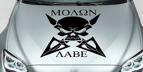 Molon Labe Skull Capuchon Vinyl Decal Sticker voor Jeep Wrangler