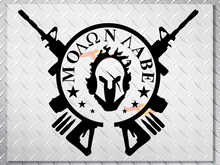 Spartaanse helm of PUNISHER MOLON LABE gun cross hood side vinyl sticker sticker wrangler jeep 3