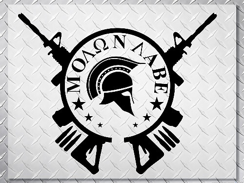 Molon Labe Spartan Helm Kruisgeweren Vinyl Sticker voor Jeep Wrangler