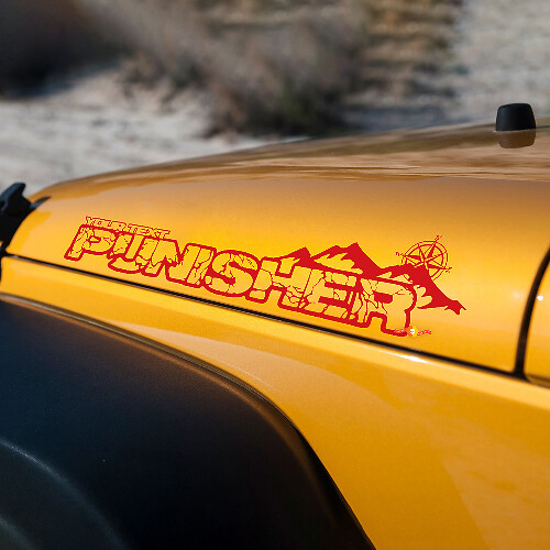 Combineer Punisher met Compass motorkap vinylstickers decals voor Jeep Wrangler TJ JK YJ