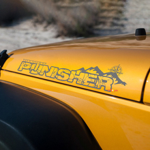 Combineer Punisher met Compass motorkap vinylstickers decals voor Jeep Wrangler TJ JK YJ 2
