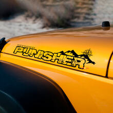 Custom Punisher-stijl motorkap zij vinyl stickers set voor Jeep Wrangler_3
