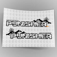 Custom Punisher-stijl motorkap zij vinyl stickers set voor Jeep Wrangler_4