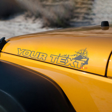 Paar Jeep Wrangler Rubicon Vinyl Hood Stickers Decals Onbeperkt of AANGEPASTE TEKST
 2