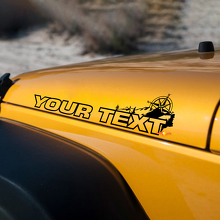 Paar Jeep Wrangler Rubicon Vinyl Hood Stickers Decals Onbeperkt of AANGEPASTE TEKST
 3