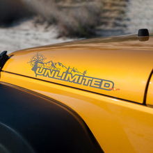 Paar Jeep Wrangler Unlimited Vinyl Hood Stickers Decals berg compas
 2