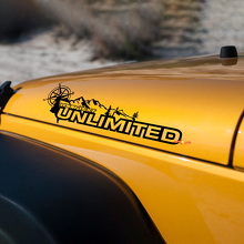 Paar Jeep Wrangler Unlimited Vinyl Hood Stickers Decals berg compas
 3